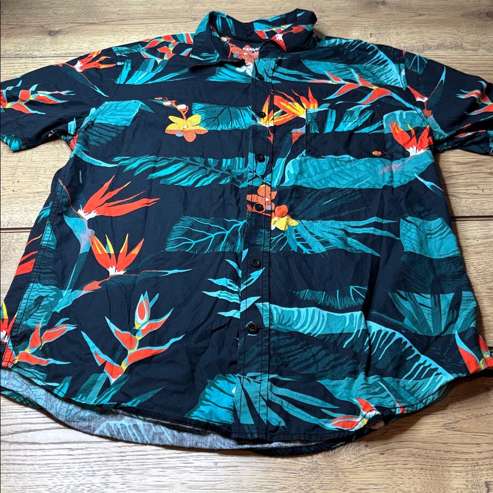 Men’s Tony Hawk Multicolor Floral Shirt Size Large
